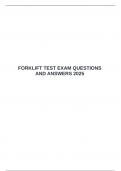  FORKLIFT TEST EXAM QUESTIONS AND ANSWERS 2025 &emsp;