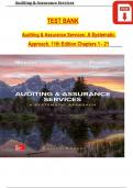 TEST BANK For Auditing & Assurance Services&colon; A Systematic Approach&comma; 11th Edition By William Messier Jr&comma; Steven Glover&comma; Verified Chapters 1 - 21&comma; Complete Newest Version