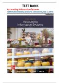 Test Bank for Accounting Information Systems &lpar;3rd Edition&rpar; by Vernon Richardson&comma; Chengyee Janie Chang&comma; and Rod E&period; Smith &vert;Fully covered&vert;