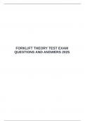 FORKLIFT THEORY TEST EXAM QUESTIONS AND ANSWERS 2025