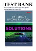 Solution manual for Canadian Income Taxation 2022&sol;2023 25th Edition by William Buckwold&comma; Joan Kitunen&comma; Matthew Roman