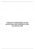  FORKLIFT ASSESSMENT EXAM QUESTIONS AND ANSWERS 100&percnt; ACCURATE 2025 &emsp;