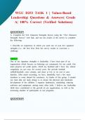 WGU D253 TASK 1 &vert; Values-Based Leadership&vert; Questions & Answers&vert; Grade A&vert; 100&percnt; Correct &lpar;Verified Solutions&rpar;