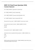 DHN 312 Final Exam Questions With Correct Answers&period;