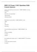 DHN 212 Exam 1 UKY Questions With Correct Answers