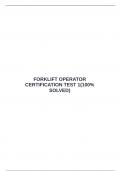  FORKLIFT OPERATOR CERTIFICATION TEST 1&lpar;100&percnt; SOLVED&rpar; &emsp;