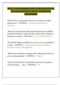 XCEL 2-15 FLORIDA-LIFE & HEALTH FINAL  EXAM QUESTIONS WITH COMPLETE  SOLUTIONS