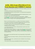 ACHE - BOG Exam UPDATED ACTUAL   Exam Questions and CORRECT Answers 
