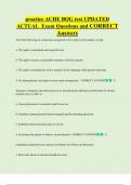ACHE BOG Bundled Exam Questions WITH  CORRECT Answers