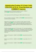 Administration&sol;Training NCO Study Guide  UPDATED ACTUAL  Exam Questions and  CORRECT Answers 