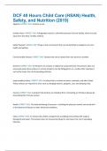 DCF 40 Hours Child Care &lpar;HSAN&rpar; Health&comma; Safety&comma; and Nutrition &lpar;2019&rpar; 160 Questions And Answers 