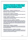Trugreen Pesticide Certification 6 3a 3b Exam Questions With 100&percnt; Correct And Verified Answers 2025