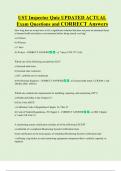 UST Inspector Quiz UPDATED ACTUAL   Exam Questions and CORRECT Answers 