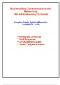  Business Data Communications and Networking&comma; 14th Edition - Complete Solutions Manual