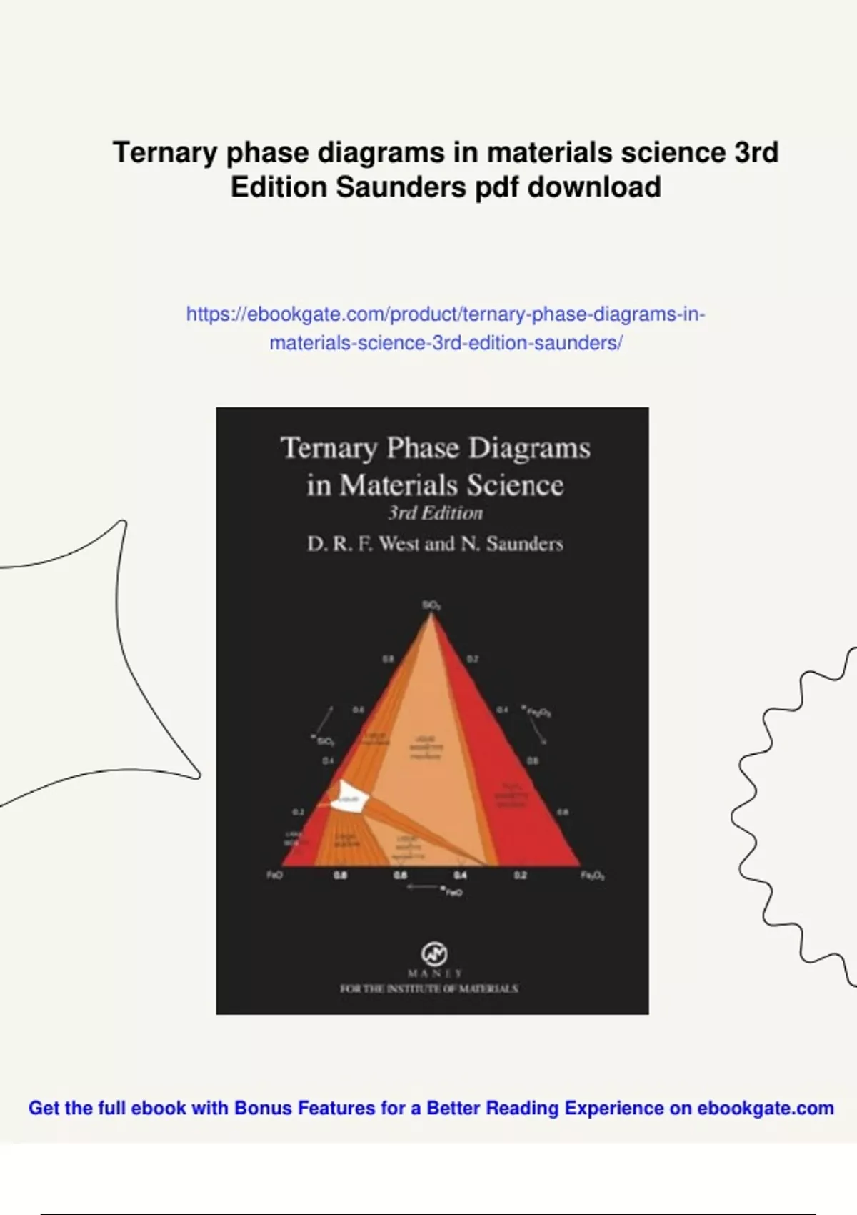 Summary Ternary phase diagrams in materials science 3rd Edition ...