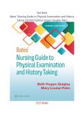 Test Bank Bates' Nursing Guide to Physical Examination and History Taking &lpar;3rd Ed&rpar; By Hogan-Quigley Palm&vert; ALL CHAPTERS 1-24 