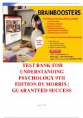 TEST BANK FOR UNDERSTANDING PSYCHOLOGY 9TH EDITION BY MORRIS