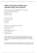 NMNC 3210 Exam -3 Study Guide Questions With Correct Answers 