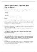 NMNC 3210 Exam -3 Questions With Correct Answers
