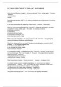 ECON EXAM QUESTIONS AND ANSWERS