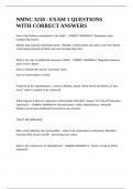NMNC 3210 - EXAM 1 QUESTIONS WITH CORRECT ANSWERS&period;