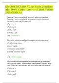 ENGINE REPAIR Actual Exam Questions with 100- Correct Answers Latest Update 2025 Grade A&plus; 