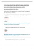 TCAR POST &vert; TCAR POST TEST EXAM 2025 QUESTIONS  AND CORRECT &lbrace;VERIFIED&rcub; ANSWERS NEWEST  UPDATE&vert;ALREADY GRADED A&plus;&period; This set mimics the format and difficulty level of the real TCAR post-exam and is designed to  help reinforce key trauma care concepts