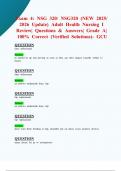 Exam 4&colon; NSG 320&sol; NSG320 &lpar;NEW 2025&sol; 2026 Update&rpar; Adult Health Nursing I Review&vert; Questions & Answers&vert; Grade A&vert; 100&percnt; Correct &lpar;Verified Solutions&rpar;- GCU