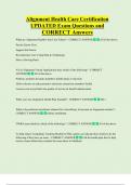 Alignment Health Care Certification  UPDATED Exam Questions and  CORRECT Answers 