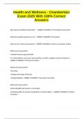 Health and Wellness - Chamberlain Exam 2025 With 100&percnt; Correct Answers