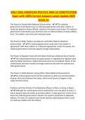 WGU C963 AMERICAN POLITICS AND US CONSTITUTION Exam with 100&percnt; Correct Answers Latest Update 2025 Grade A&plus;