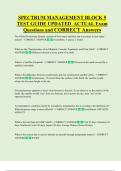 SPECTRUM MANAGEMENT BLOCK 5  TEST GUIDE UPDATED  ACTUAL Exam  Questions and CORRECT Answers 