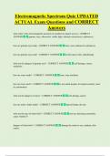Electromagnetic Spectrum Quiz UPDATED   ACTUAL Exam Questions and CORRECT  Answers 