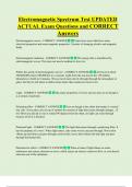 Electromagnetic Spectrum Test UPDATED   ACTUAL Exam Questions and CORRECT  Answers 
