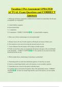 Taxation 2 Pre-Assessment UPDATED  ACTUAL Exam Questions and CORRECT  Answers 