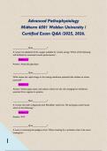 Advanced Pathophysiology Midterm 6501 Walden University &sol; Certified Exam Q&A &sol;2025&comma; 2026&period; 