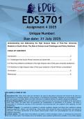  EDS3701 Assignment 4 &lpar;ANSWERS&rpar; 2025 - DISTINCTION GUARANTEED