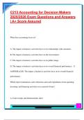 C213 ACCOUTING FOR DECISION MAKERS EXAM PACKAGE DEAL QUESTIONS AND VERIFIED DETAILED ANSWERS &vert; 100&percnt; GUARANTEED PASS &vert; ALREADY GRADED A&plus;
