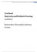 Test Bank For Maternity and Pediatric Nursing&comma; 5th Edition By Susan Ricci Theresa Kyle Susan Carman All Chapters LATEST