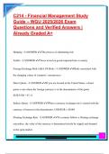 C214 - Financial Management Study  Guide &ndash; WGU 2025&sol;2026 Exam  Questions and Verified Answers &vert;  Already Graded A&plus;