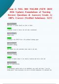 Exam 2&colon; NSG 300&sol; NSG300 &lpar;NEW 2025&sol; 2026 Update&rpar; Foundations of Nursing Review&vert; Questions & Answers&vert; Grade A&vert; 100&percnt; Correct &lpar;Verified Solutions&rpar;- GCU