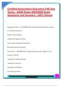 Certified Association Executive CAE Key  Terms - ASAE Exam 2025&sol;2026 Exam  Questions and Answers &vert; 100&percnt; Solved