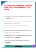 GA Pest Control Certification 2025&sol;2026  Exam Questions and Answers &vert; 100&percnt;  Solved