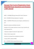 GEORGIA PEST CONTROL EXAM PACKAGE DEAL QUESTIONS AND VERIFIED DETAILED ANSWERS &vert; 100&percnt; GUARANTEED PASS &vert; ALREADY GRADED A&plus;