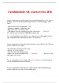 ATI Fundamentals ATI exam review 2024