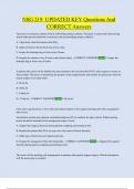 NSG 219  UPDATED KEY Questions And  CORRECT Answers