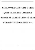 CON 3990 EXAM STUDY GUIDE QUESTIONS AND CORRECT ANSWERS LATEST UPDATE BEST FOR REVISION GRADED A&plus; &period;