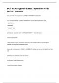 real estate appraisal test 3 questions with correct answers
