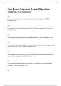Real Estate Appraisal Exam 2 Questions With Correct Answers&period;