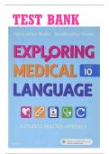 TEST BANK FOR EXPLORING MEDICAL LANGUAGE 11TH EDITION BY MYRNA LAFLEUR BROOKS 9780323711562 CHAPTER 1-16 &vert; COMPLETE GUIDE A&plus;